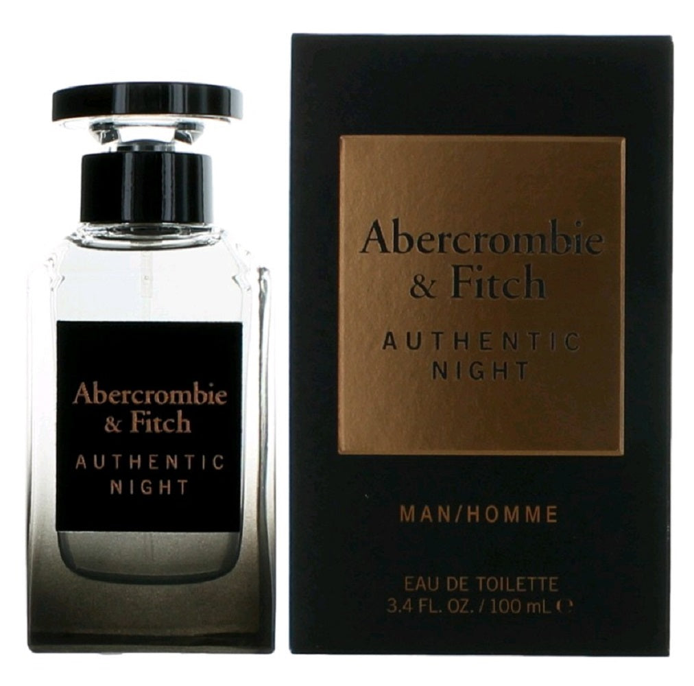 A&F AUTHENTIC NIGHT * Abercrombie & Fitch 3.4 oz / 100 ml Eau De Toilette Men