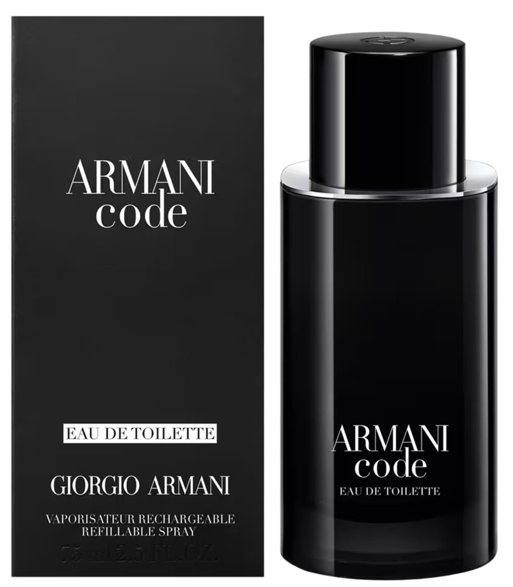 ARMANI CODE * Giorgio Armani 2.5 oz / 75 ml EDT Men Cologne Spray Refillable