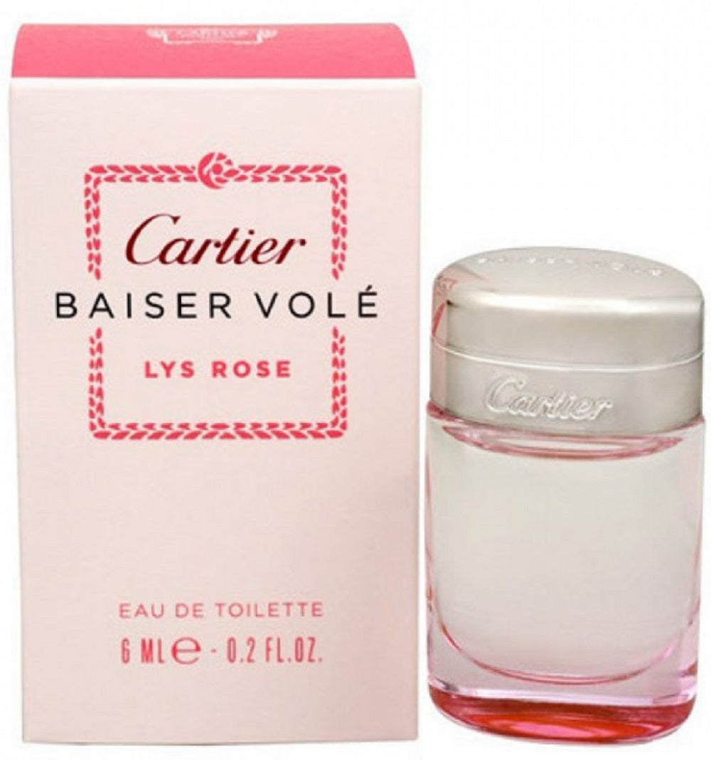 BAISER VOLE LYS ROSE * Cartier 0.2 oz / 6 ml Miniature EDT Women Perfume Splash