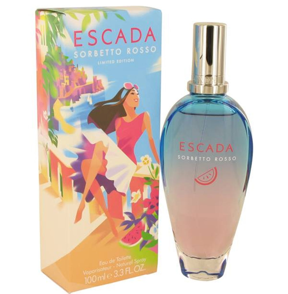SORBETTO ROSSO * Escada 3.3 oz / 100 ml EDT Women Perfume Spray