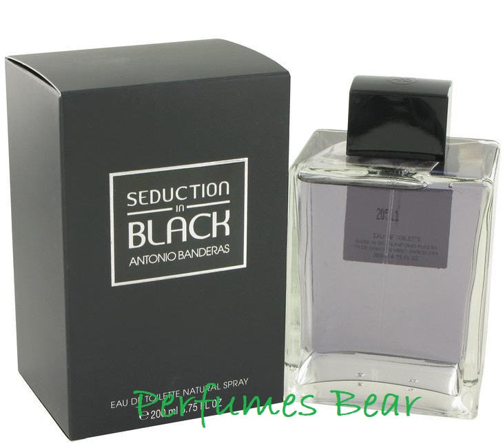 SEDUCTION IN BLACK * Antonio Banderas 6.7 oz / 200 ml EDT Men Cologne Spray