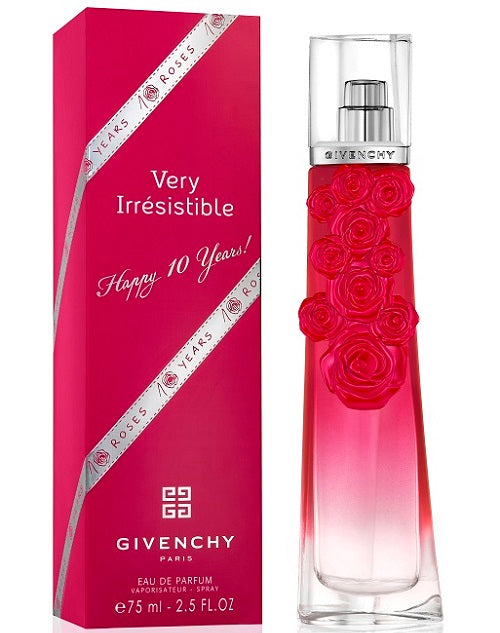 VERY IRRESISTIBLE HAPPY 10 YEARS ROSES * Givenchy 2.5 oz / 75 ml EDP Women Spray