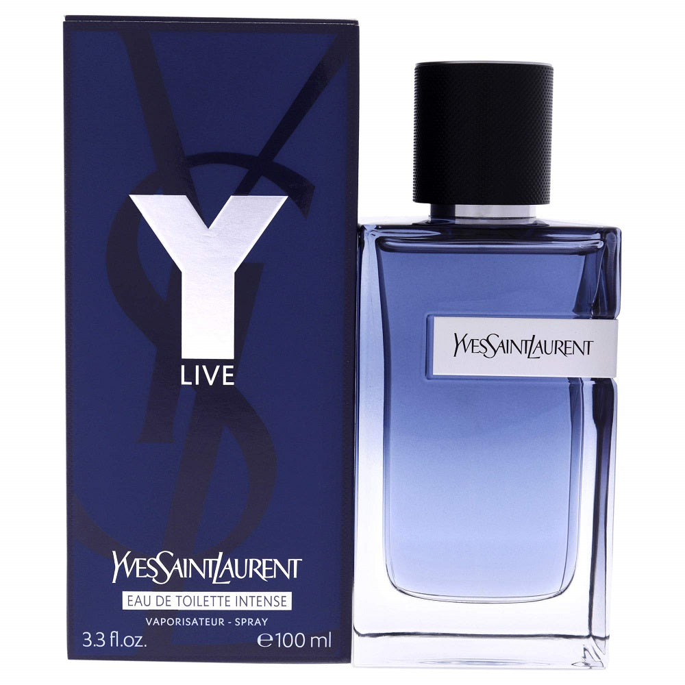 Yves Saint Laurent " Y LIVE " 3.3 oz / 100 ml EDT Intense Men Cologne Spray