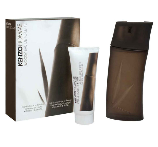 KENZO HOMME WOODY " BOISEE " Gift 2Pcs Set 3.4 oz EDT & 2.5 oz Shower Gel Men
