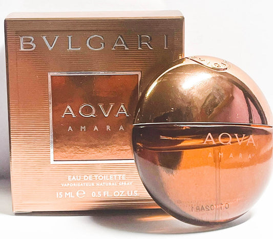 AQVA AMARA * Bvlgari 0.5 oz / 15 ml Eau De Toilette (EDT) Men Cologne Spray