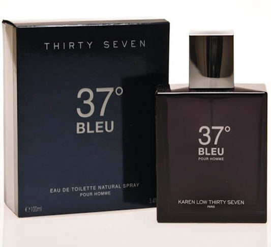 37 DEGREE BLEU * Karen Low 3.4 oz / 100 ml Eau De Toilette Men Cologne Spray