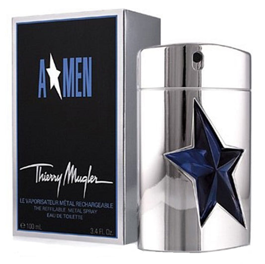 ANGEL A-MEN (METAL) * Thierry Mugler 3.4 oz / 100 ml EDT Men Spray Refillable