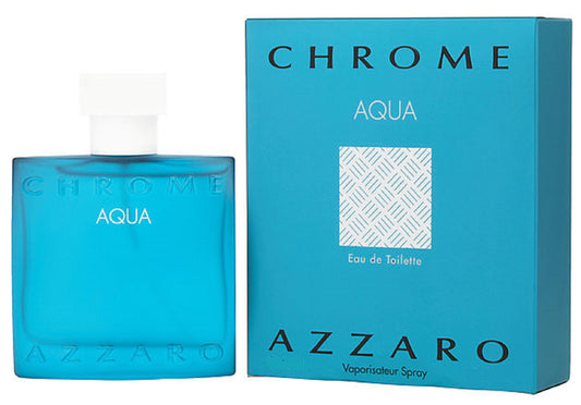 CHROME AQUA * Azzaro 3.4 oz / 100 ml EDT Men Cologne Spray