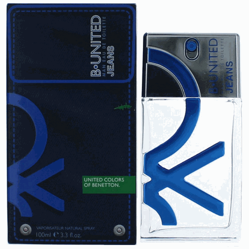 B UNITED JEANS * Benetton 3.3 oz / 100 ml Eau de Toilette Men Cologne Spray
