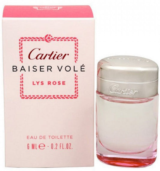 BAISER VOLE LYS ROSE * Cartier 0.2 oz /  6 ml Miniature EDT Women Perfume Splash