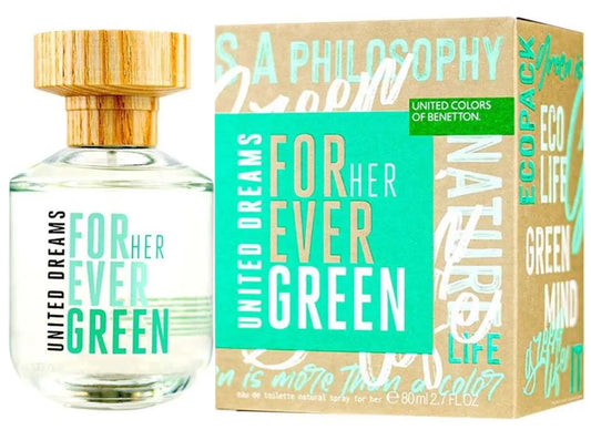 UNITED DREAMS FOREVER GREEN * Benetton 2.7 oz / 80 ml EDT Women Perfume Spray