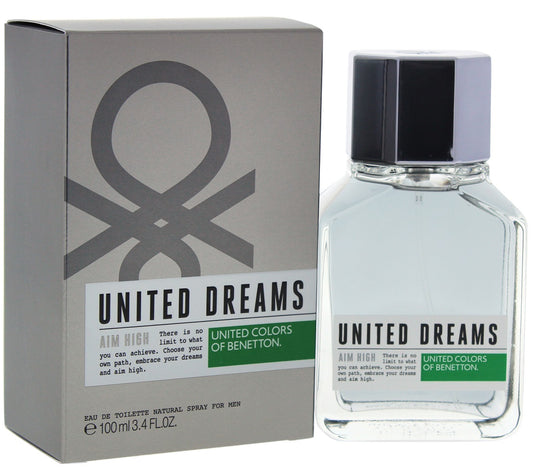 UNITED DREAMS AIM HIGH * Benetton 3.4 oz / 100 ml EDT Men Cologne Spray