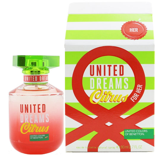 UNITED DREAMS CITRUS * Benetton 2.7 oz / 80 ml EDT Women Perfume Spray