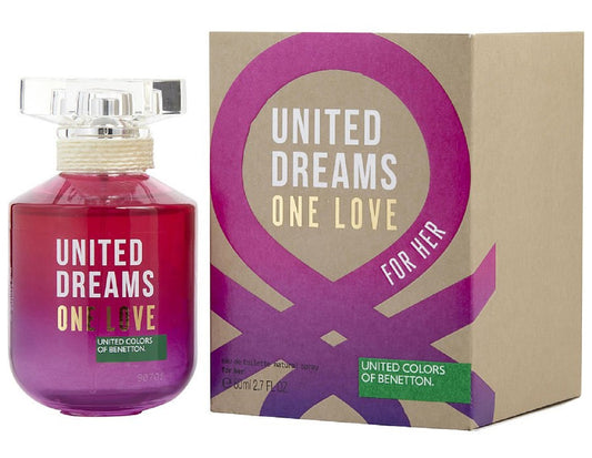UNITED DREAMS ONE LOVE * Benetton 2.7 oz / 80 ml EDT Women Perfume Spray