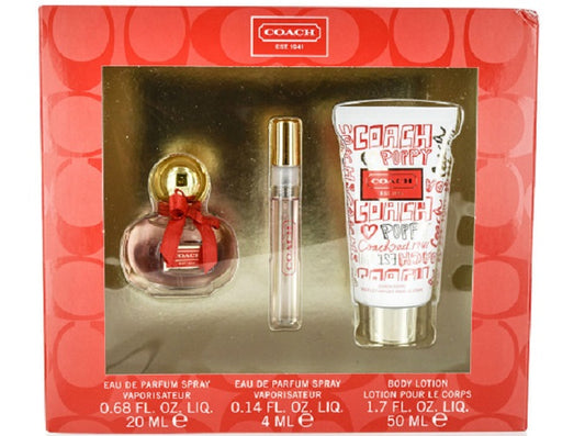 POPPY * Coach 3PCS Set EDP 0.68 oz & EDP 0.14 oz & Body Lotion 1.7 oz Women NIB
