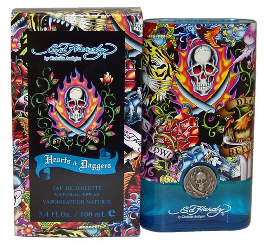 ED HARDY HEARTS & DAGGERS * Christian Audigier 3.4 oz / 100 ml EDT Men Cologne