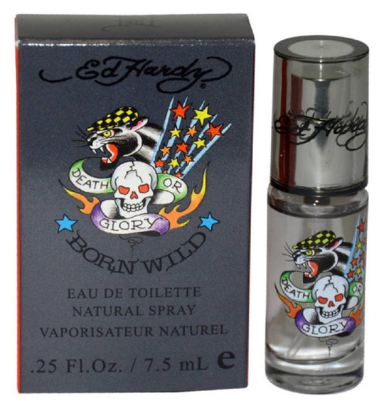ED HARDY BORN WILD * Christian Audigier 0.25 oz / 7.5 ml Miniature EDT Men Spray