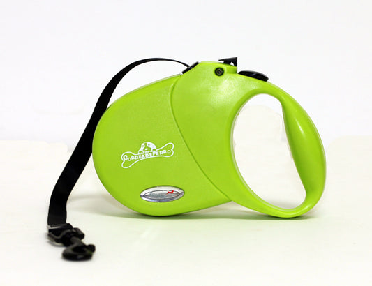 Green Pet Dog Cat Retractable Automatic Leash Rope w/ Ergonomic Handle & Lock