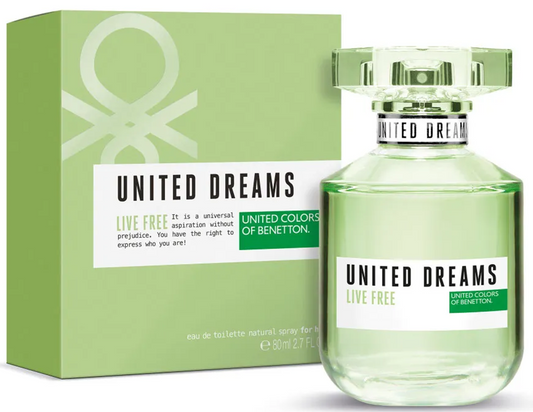 UNITED DREAMS LIVE FREE * Benetton 2.7 oz / 80 ml EDT Women Perfume Spray