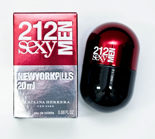 212 SEXY MEN NEW YORK PILLS * Carolina Herrera 0.68 oz EDT Men Cologne Spray