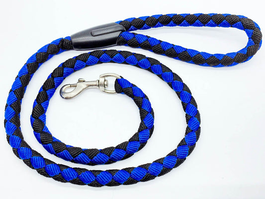 Blue & Black Nylon Leash Rope w/ Clip Perfect Walking & Running Pet Dog Puppy