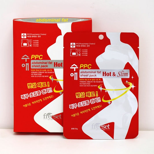 FREESET SOOAE PPC Abdominal Fat Hot & Slim Sheet Pack 10 Sheets x 25g