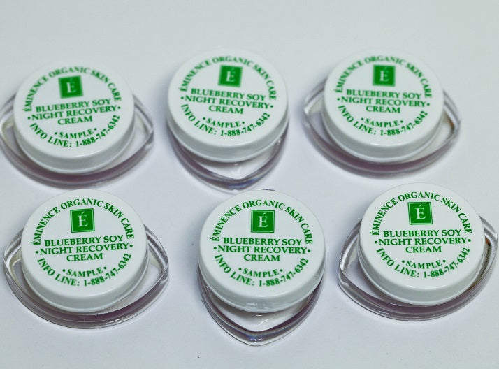 EMINENCE Blueberry Soy Night Recovery Cream 0.10 oz / 3 ml Set of 6 Travel Size