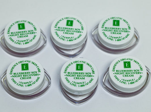 EMINENCE Blueberry Soy Night Recovery Cream 0.10 oz / 3 ml Set of 6 Travel Size