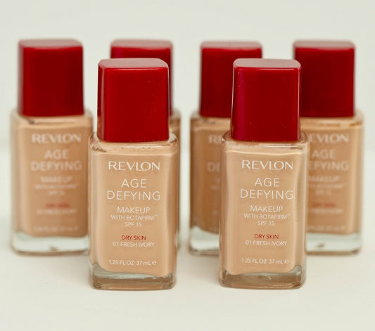Revlon Age Defying Dry Skin # 01 Fresh Ivory Foundation 1.25 oz / 37 ml Set of 6