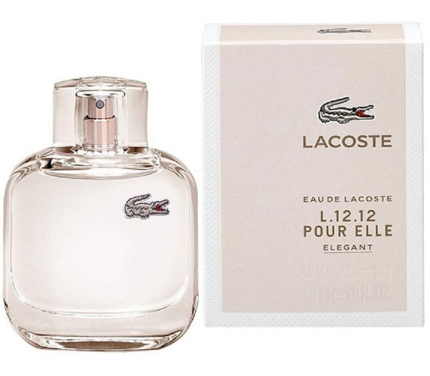 L.12.12 POUR ELLE ELEGANT * Lacoste 3.0 oz / 90 ml EDT Women Perfume Spray