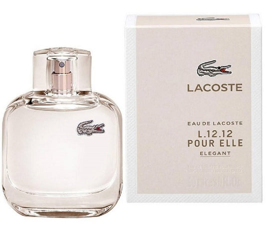 L.12.12 POUR ELLE ELEGANT * Lacoste 3.0 oz / 90 ml EDT Women Perfume Spray