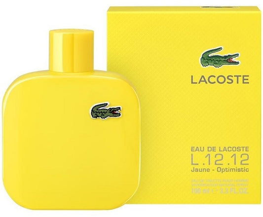 EAU DE LACOSTE L.12.12 JAUNE OPTIMISTIC * Lacoste 3.3 oz EDT Men Cologne Spray
