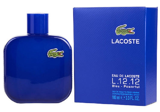EAU DE LACOSTE L.12.12 BLEU POWERFUL * Lacoste 3.3 oz / 100 ml EDT Men Cologne
