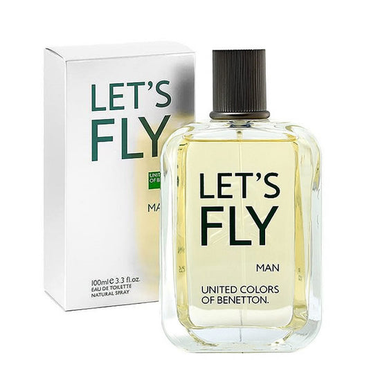LET'S FLY * Benetton 3.4 oz / 100 ml Eau de Toilette Men Spray * New in Box *