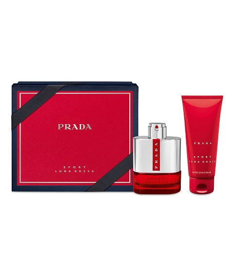 Prada LUNA ROSSA SPORT 2PCS Set EDT Spray & After Shave Balm 3.4 oz / 100 ml Men