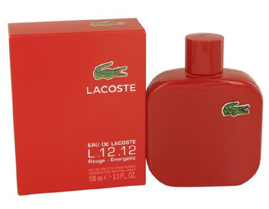 EAU DE LACOSTE L.12.12 ROUGE * Lacoste 3.3 oz / 100 ml EDT Men Cologne Spray