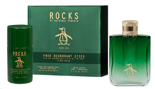 ROCKS * Original Penguin 2 pcs Gift Set Cologne (1.7 oz EDT + 2.75 oz Deo Stick)