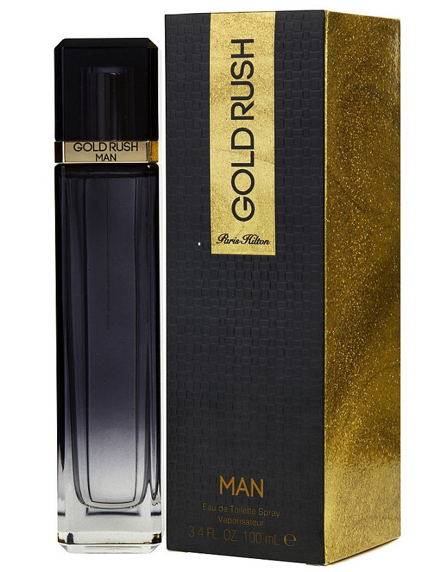 GOLD RUSH * Paris Hilton 3.4 oz / 100 ml Eau De Toilette (EDT) Men Cologne Spray