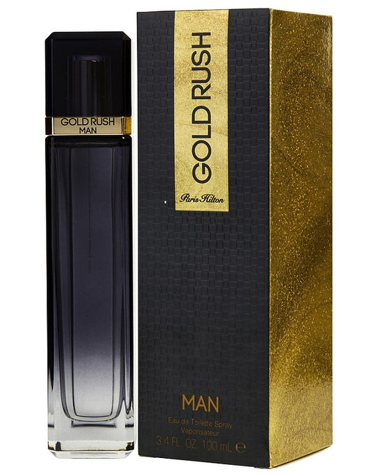 GOLD RUSH * Paris Hilton 3.4 oz / 100 ml Eau De Toilette (EDT) Men Cologne Spray