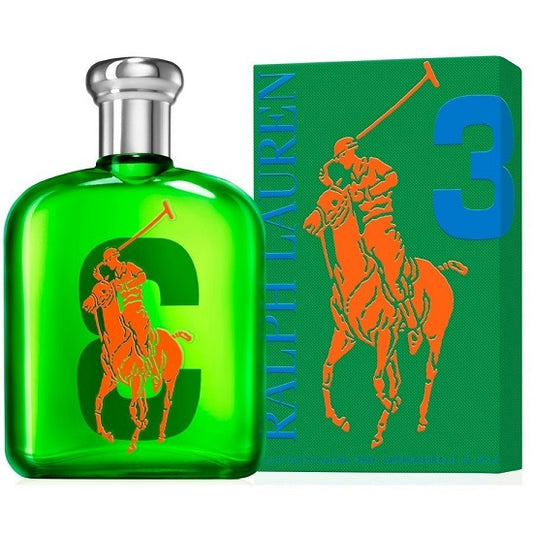 POLO BIG PONY 3 GREEN * Ralph Lauren 4.2 oz / 125 ml EDT Men Cologne Spray