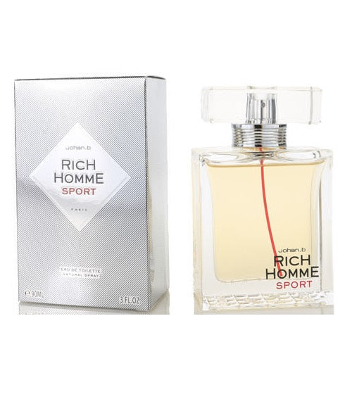 RICH HOMME SPORT * Johan B. 3.0 oz / 90 ml Eau de Toilette Men Cologne Spray