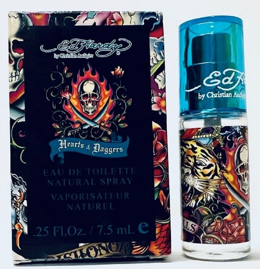 ED HARDY HEARTS & DAGGERS * Christian Audigier 0.25 oz Mini EDT Men Splash