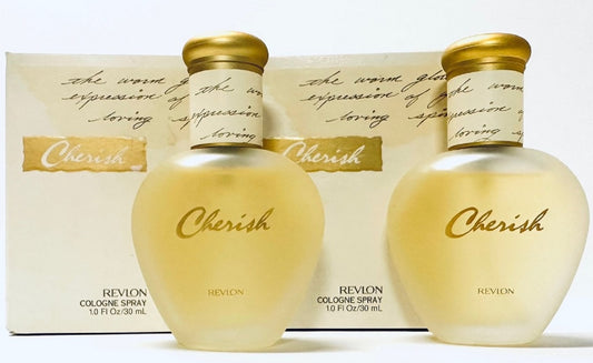 CHERISH * Revlon 1.0 oz / 30 ml Women Cologne Spray, Lot of 2