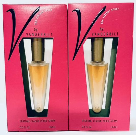 V THE VIBRANT SCENT * Gloria Vanderbilt 0.5 oz / 15 ml Perfume Spray Lot of 2