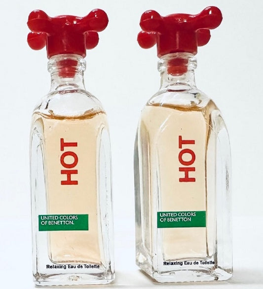 HOT * Benetton 0.13 oz / 4 ml Mini Eau de Toilette Women Splash, Lot of 2