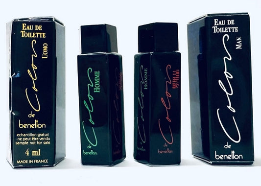 COLORS OF BENETTON UOMO (Original) 0.13 oz Mini EDT Men Cologne Splash, Lof of 2