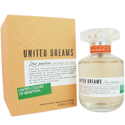 UNITED DREAMS STAY POSITIVE * Benetton 2.7 oz / 80 ml EDT Women Perfume Spray