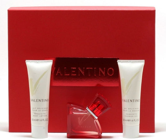 VALENTINO V ABSOLU 3pcs Gift Set - 1.0 oz EDP, 1.6 oz Body Lotion & Shower Gel