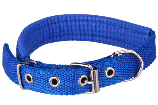 Pet Dog Puppy Padded Cushion Neck Collar Nylon Comfortable Hard Foam Blue